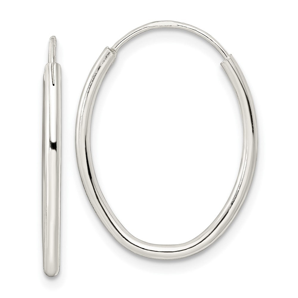 Sterlingsilber Poliert Endlos Oval Creolen
