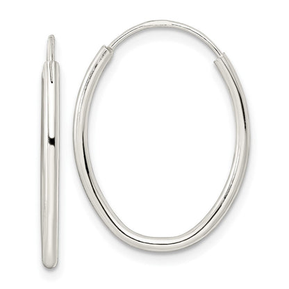 Sterlingsilber Poliert Endlos Oval Creolen