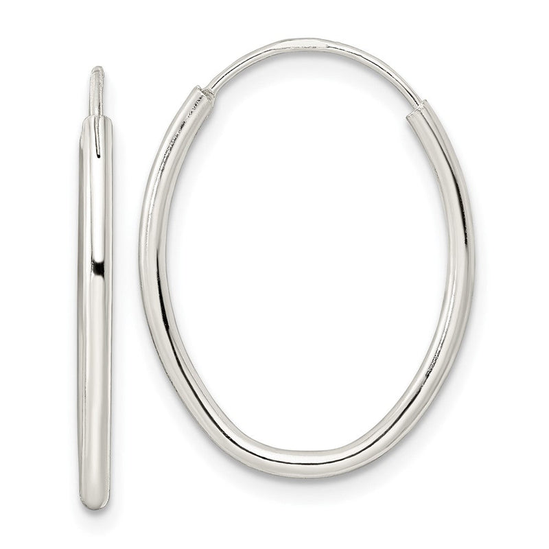 Sterlingsilber Poliert Endlos Oval Creolen