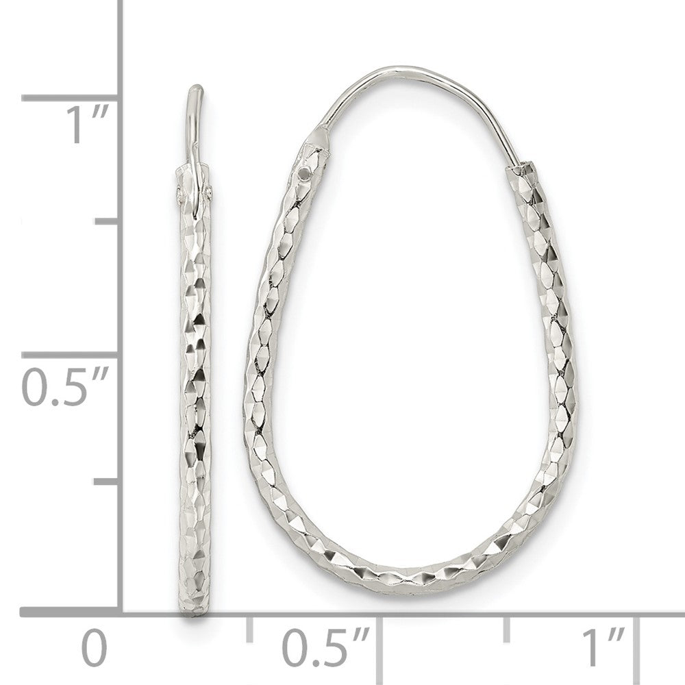 Sterlingsilber Poliert Diamantiert Endlos Creolen