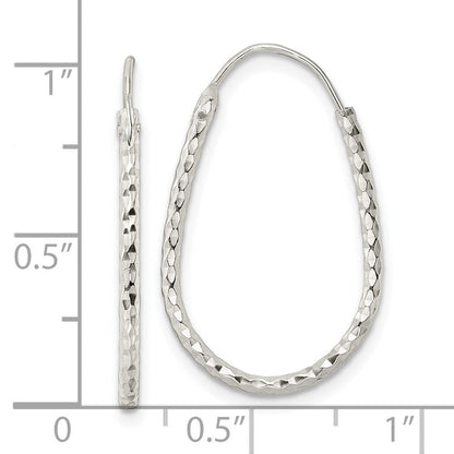 Sterlingsilber Poliert Diamantiert Endlos Creolen