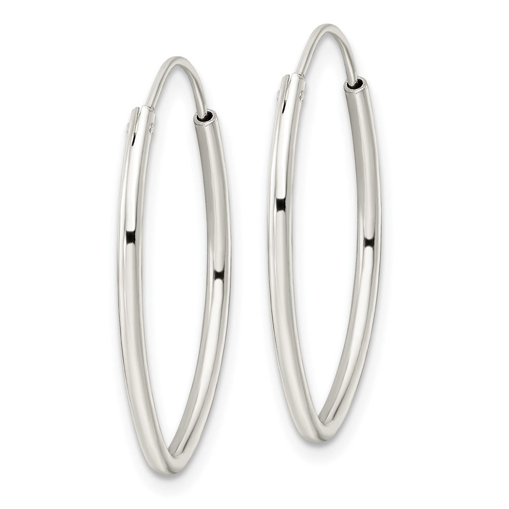 Sterlingsilber Poliert Endlos Oval Creolen