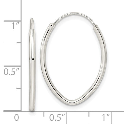 Sterlingsilber Poliert Endlos Oval Creolen