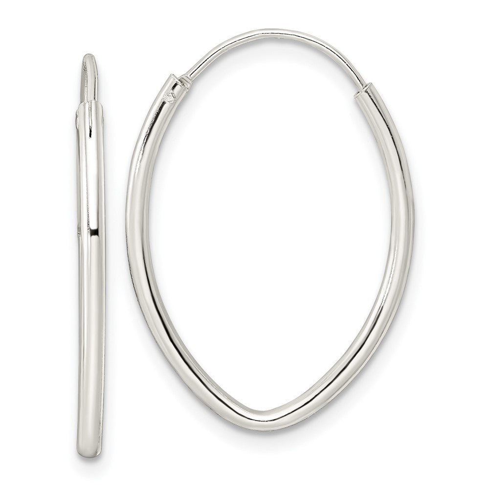Sterlingsilber Poliert Endlos Oval Creolen