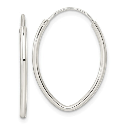 Sterlingsilber Poliert Endlos Oval Creolen
