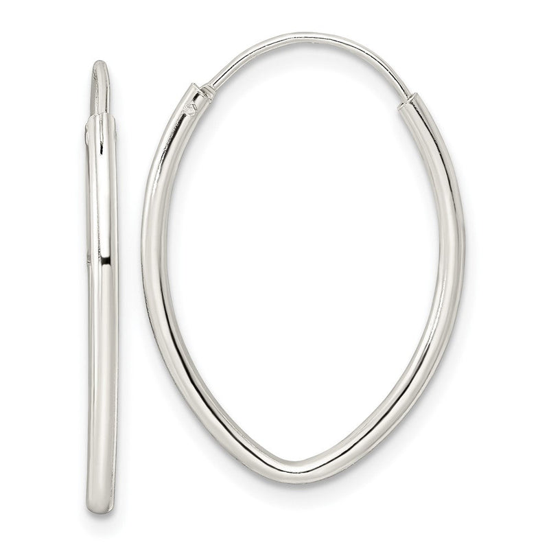 Sterlingsilber Poliert Endlos Oval Creolen