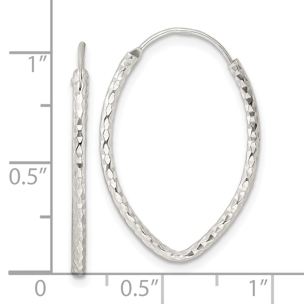 Sterlingsilber Poliert Diamantiert Endlos Creolen