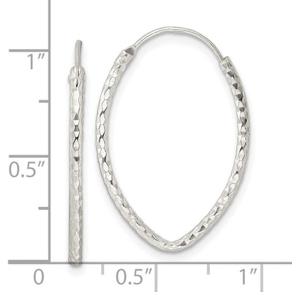 Sterlingsilber Poliert Diamantiert Endlos Creolen
