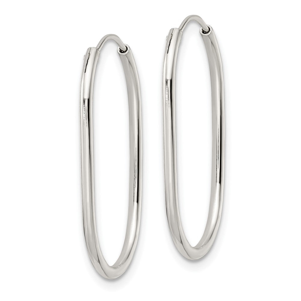 Sterlingsilber Poliert Endlos Oblong Creolen