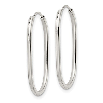 Sterlingsilber Poliert Endlos Oblong Creolen