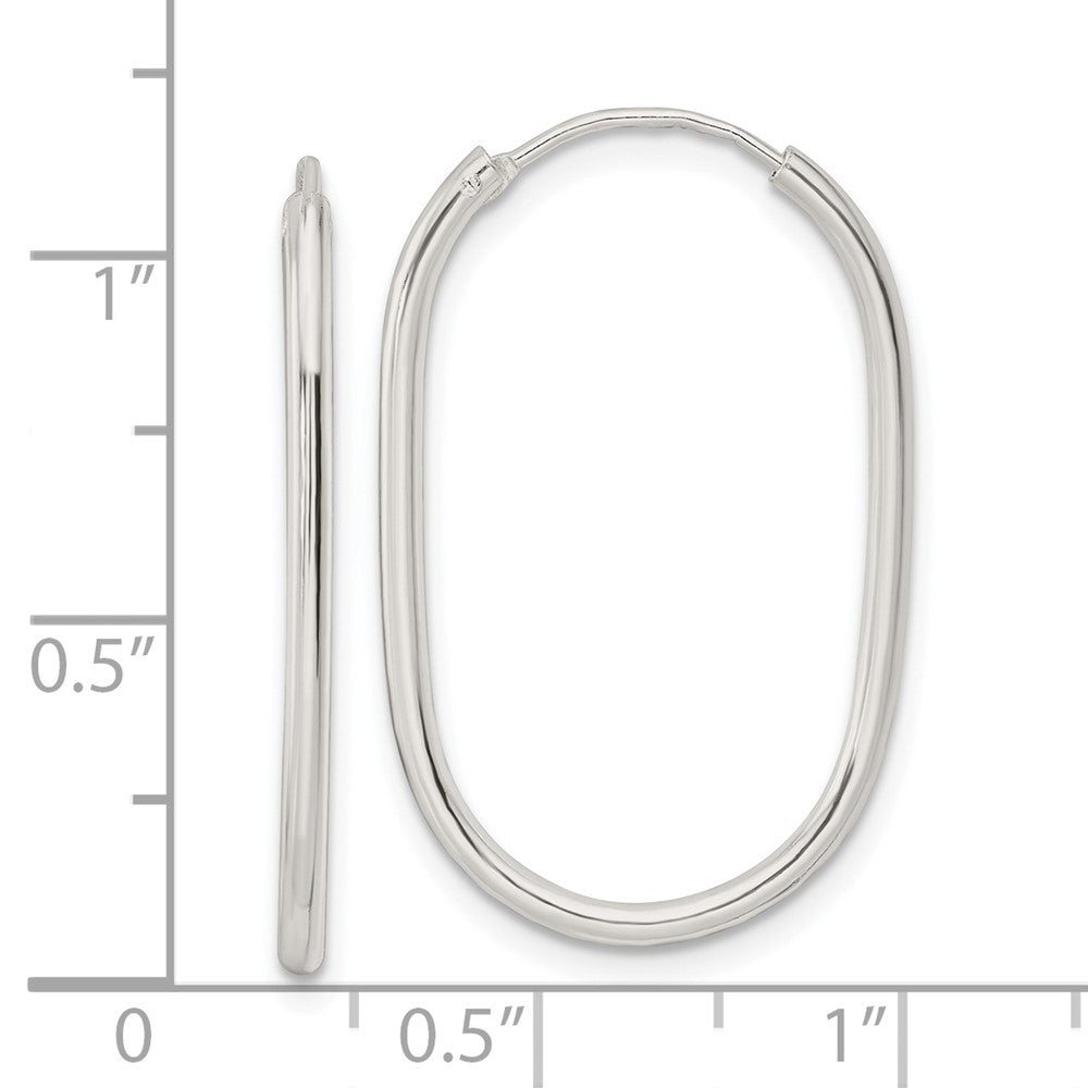 Sterlingsilber Poliert Endlos Oblong Creolen