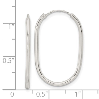 Sterlingsilber Poliert Endlos Oblong Creolen