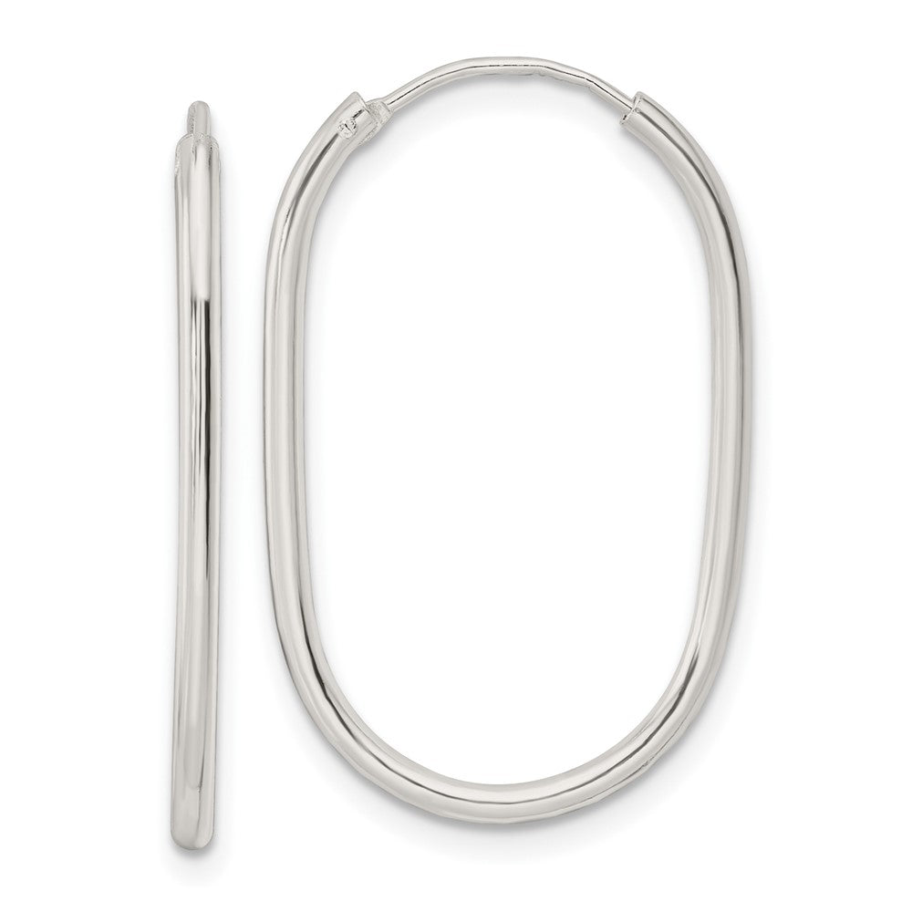 Sterlingsilber Poliert Endlos Oblong Creolen