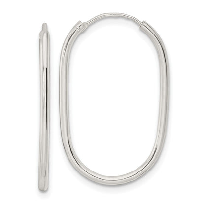 Sterlingsilber Poliert Endlos Oblong Creolen