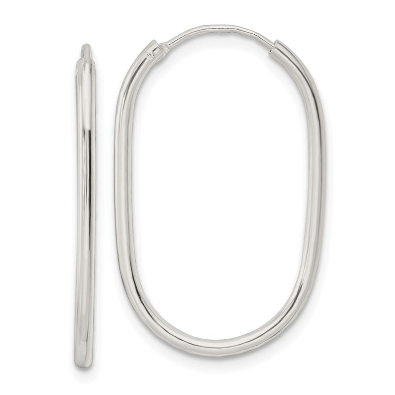 Sterlingsilber Poliert Endlos Oblong Creolen
