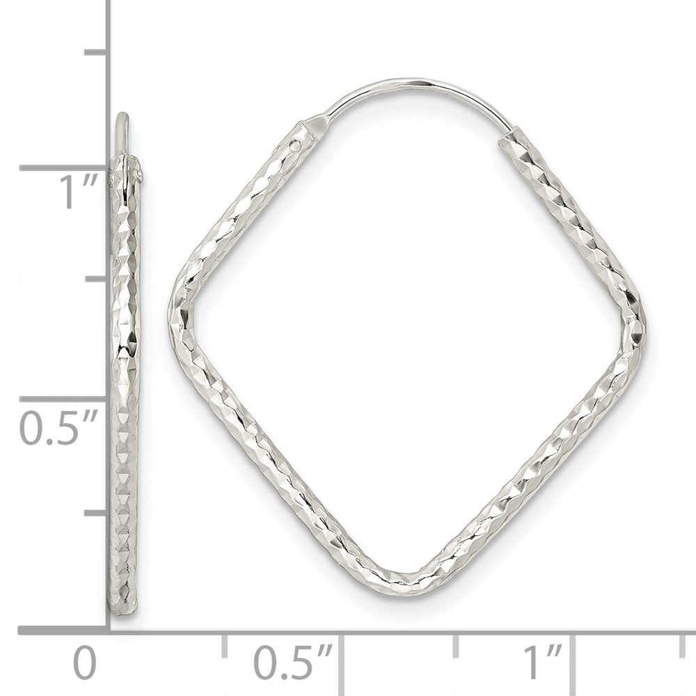 Sterlingsilber Poliert Diamantiert Endlos Creolen