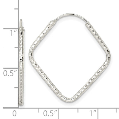 Sterlingsilber Poliert Diamantiert Endlos Creolen