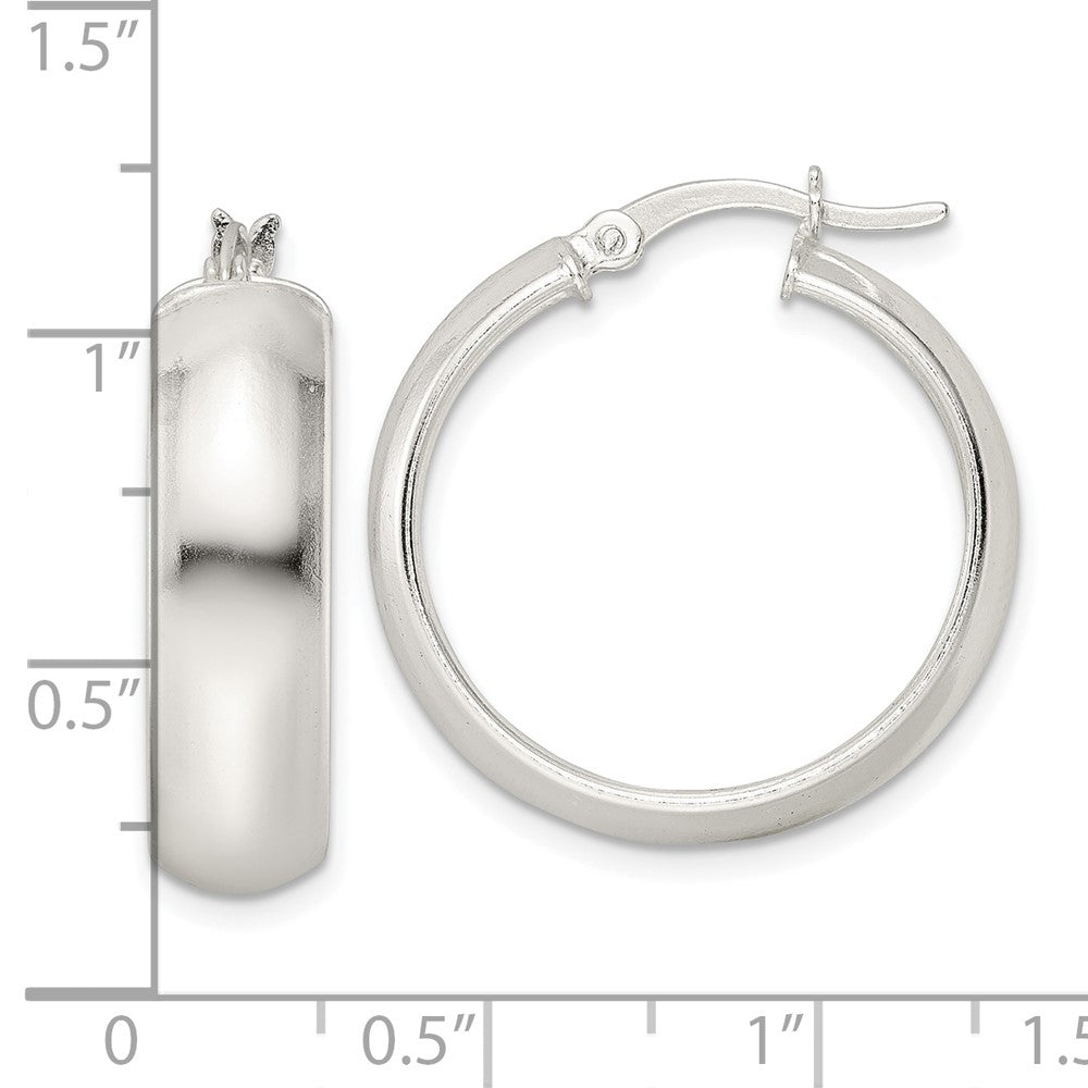 Sterlingsilber Poliert 7x25mm Creolen
