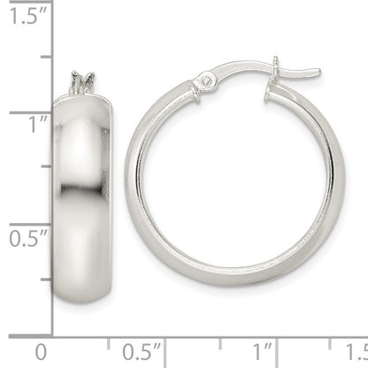 Sterlingsilber Poliert 7x25mm Creolen