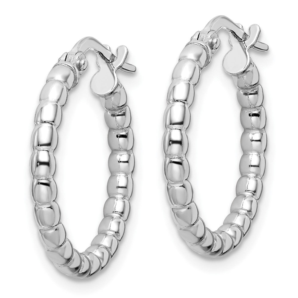 Sterlingsilber Rhodiniert Poliert 2.25mm Gekugelt Creolen