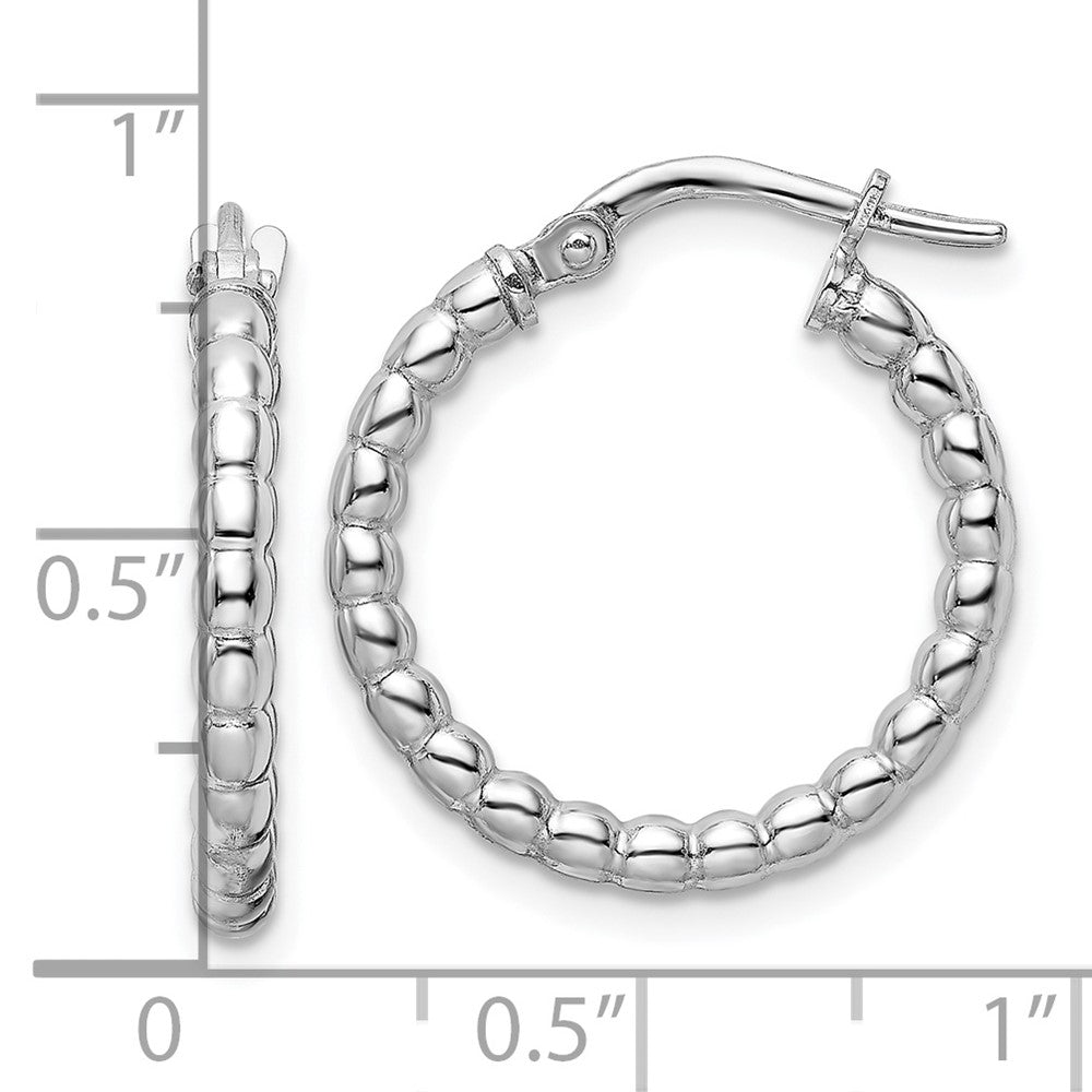 Sterlingsilber Rhodiniert Poliert 2.25mm Gekugelt Creolen