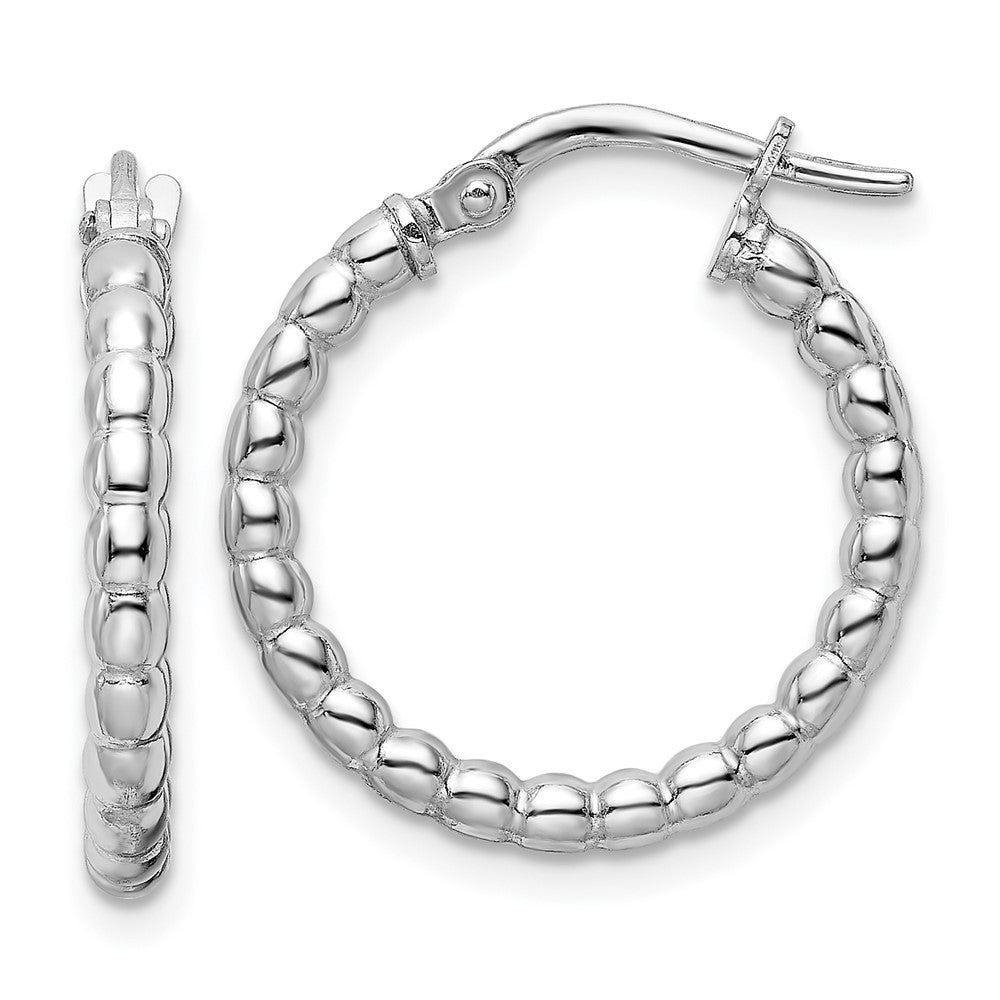 Sterlingsilber Rhodiniert Poliert 2.25mm Gekugelt Creolen