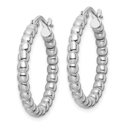 Sterlingsilber Rhodiniert Poliert 3mm Gekugelt Creolen