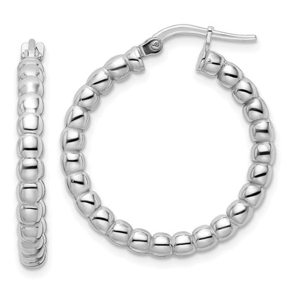 Sterlingsilber Rhodiniert Poliert 3mm Gekugelt Creolen