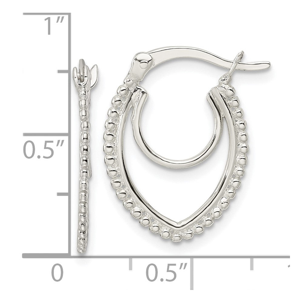 Sterlingsilber Gekugelt Doppelt Oval Creolen