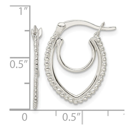 Sterlingsilber Gekugelt Doppelt Oval Creolen
