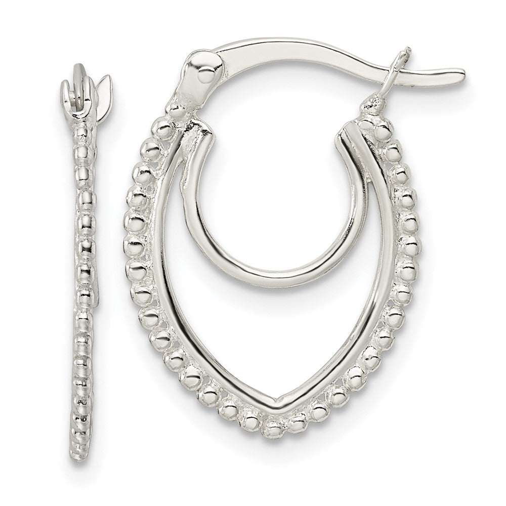 Sterlingsilber Gekugelt Doppelt Oval Creolen