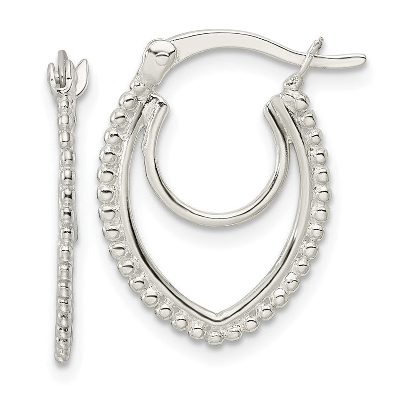 Sterlingsilber Gekugelt Doppelt Oval Creolen