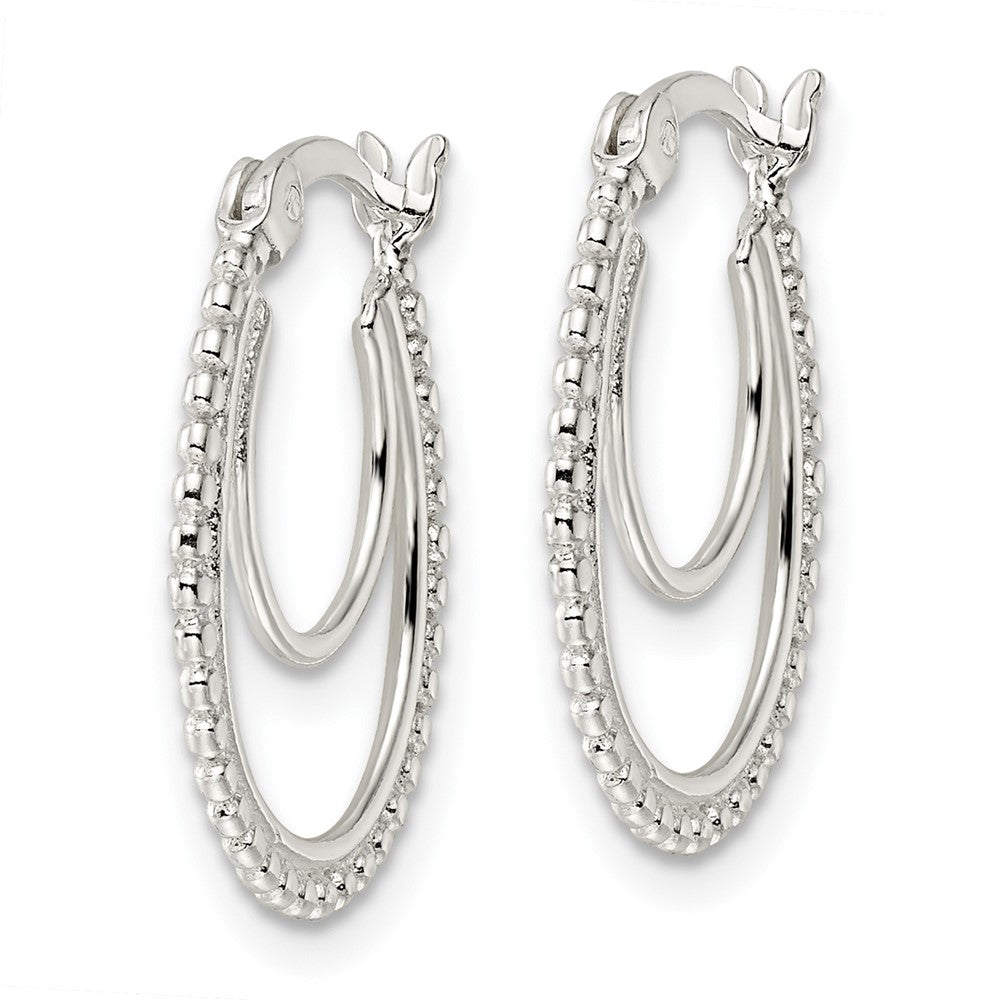 Sterlingsilber Gekugelt Doppelt Oval Creolen
