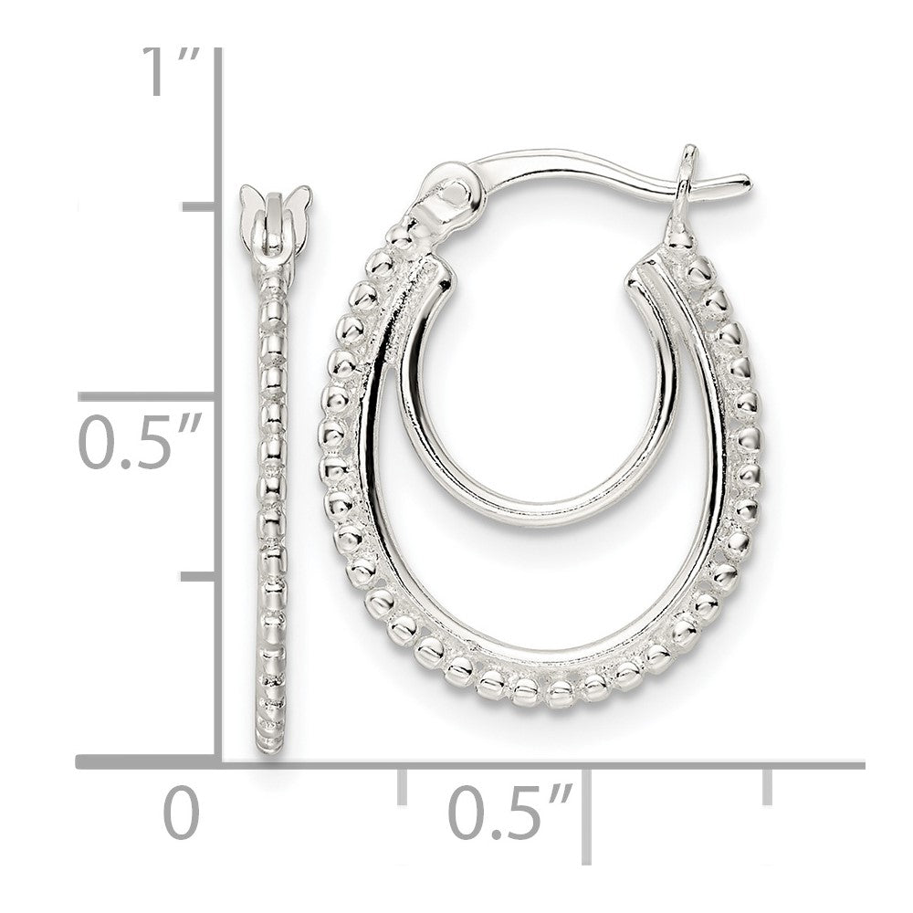 Sterlingsilber Gekugelt Doppelt Oval Creolen