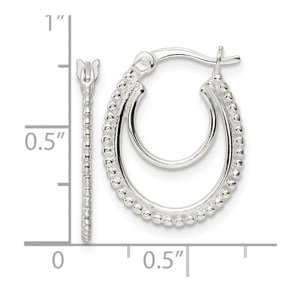 Sterlingsilber Gekugelt Doppelt Oval Creolen