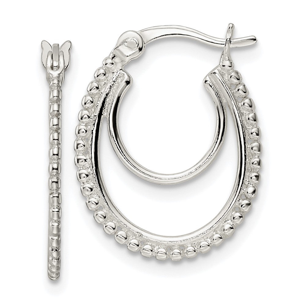 Sterlingsilber Gekugelt Doppelt Oval Creolen