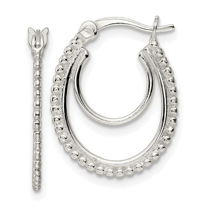 Sterlingsilber Gekugelt Doppelt Oval Creolen