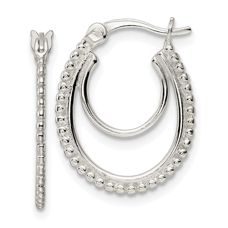 Sterlingsilber Gekugelt Doppelt Oval Creolen