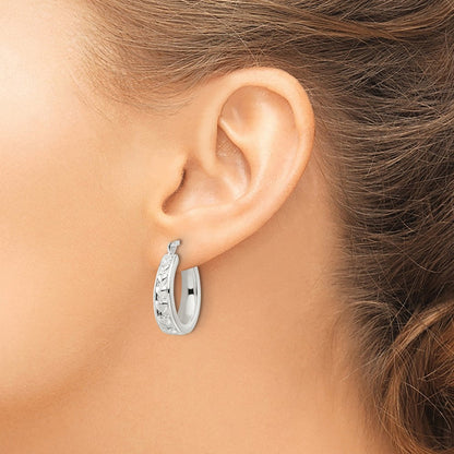 Sterlingsilber Poliert Herz Oval Creolen