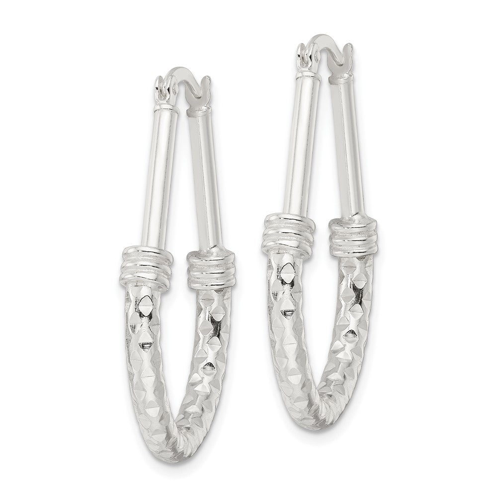 Sterlingsilber Poliert Fantasie Oval Creolen