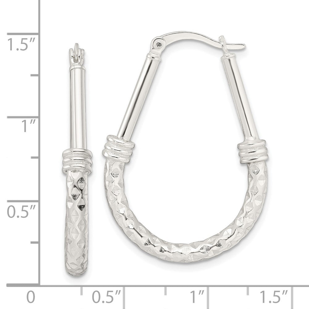Sterlingsilber Poliert Fantasie Oval Creolen
