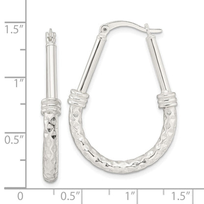 Sterlingsilber Poliert Fantasie Oval Creolen