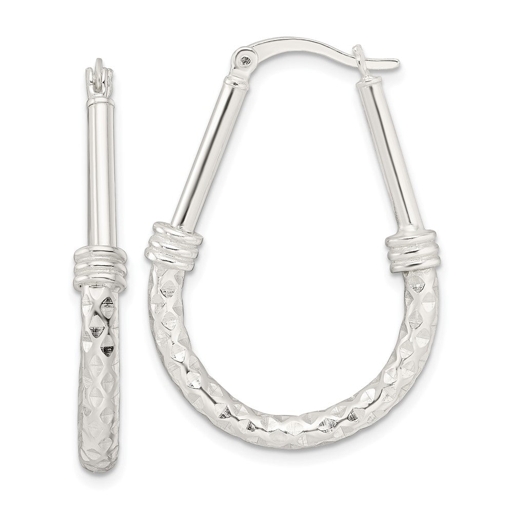 Sterlingsilber Poliert Fantasie Oval Creolen