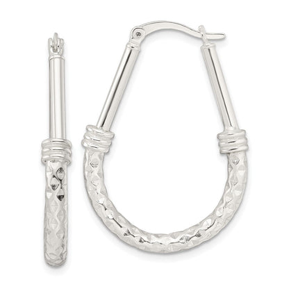 Sterlingsilber Poliert Fantasie Oval Creolen