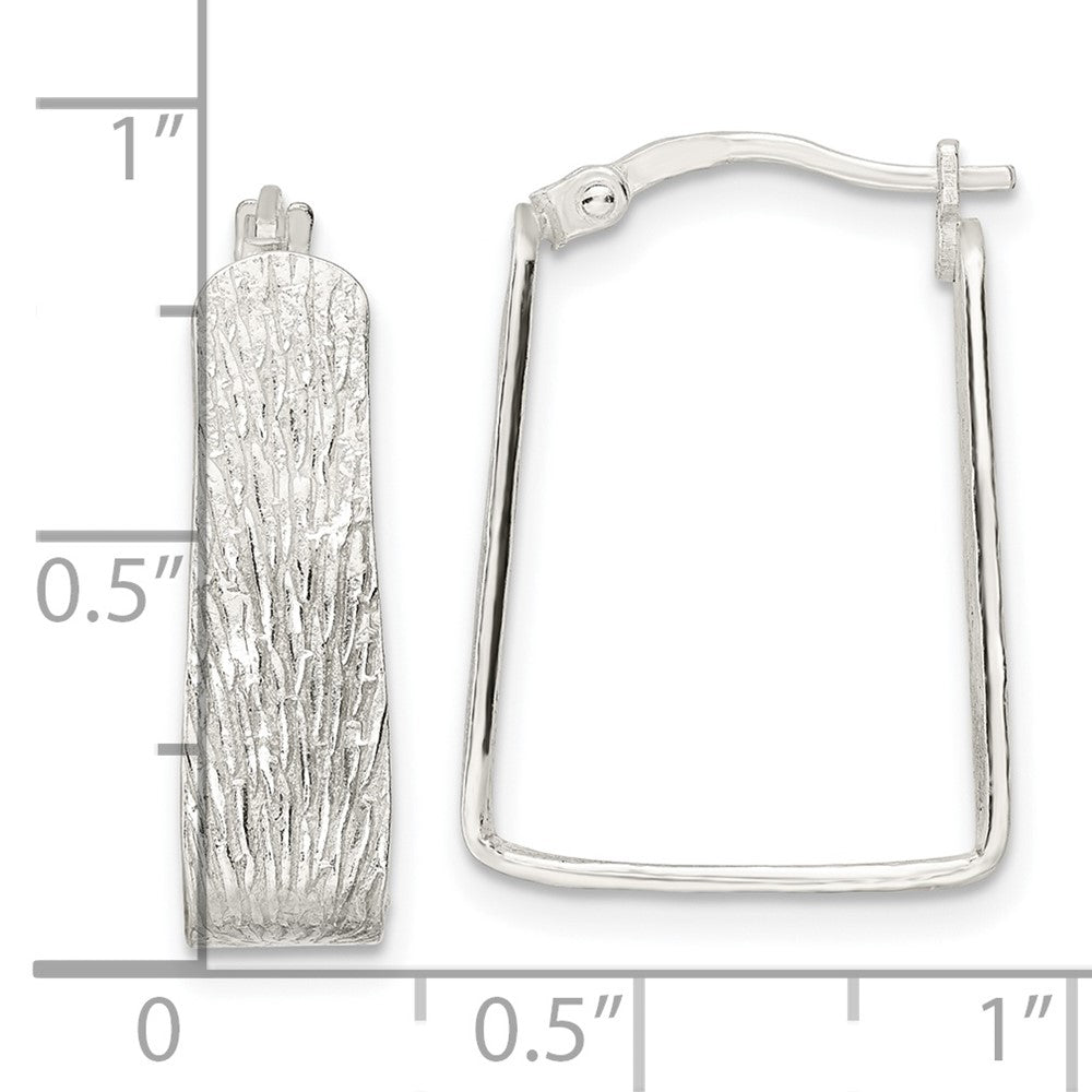Sterlingsilber Strukturiert 5.5mm Quadratisch Creolen