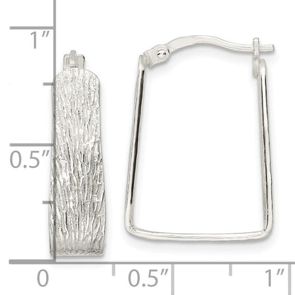Sterlingsilber Strukturiert 5.5mm Quadratisch Creolen