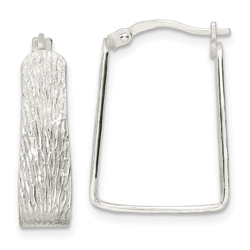 Sterlingsilber Strukturiert 5.5mm Quadratisch Creolen