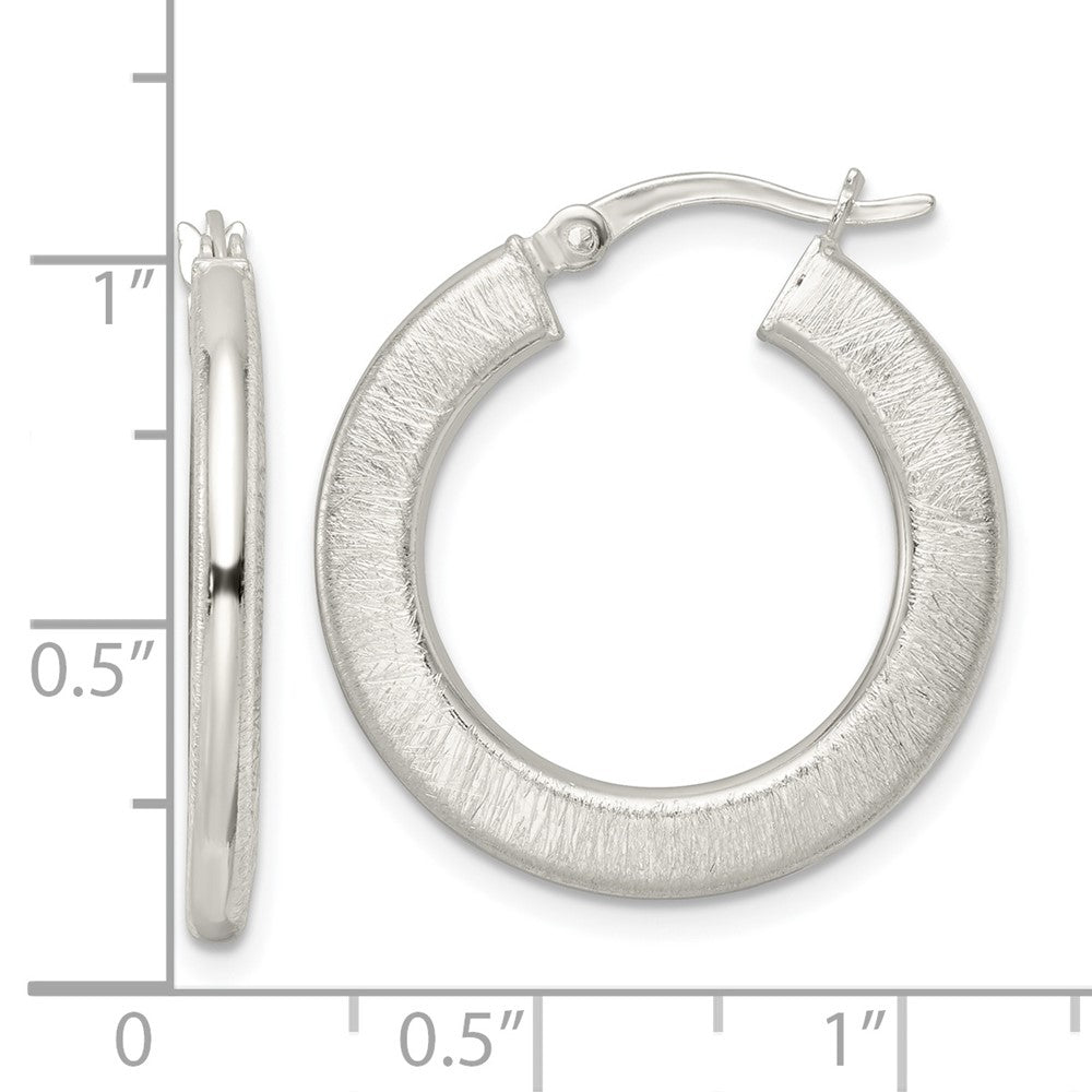 Sterlingsilber Flach Gebürstet 2.5mm Rund Creolen