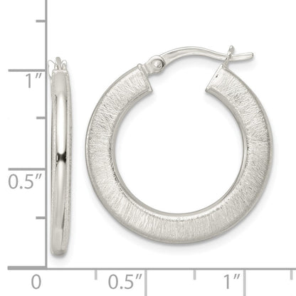 Sterlingsilber Flach Gebürstet 2.5mm Rund Creolen