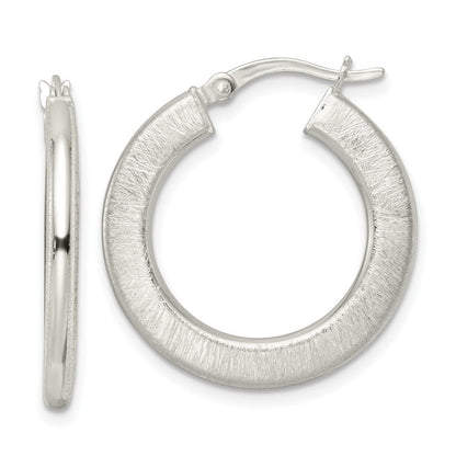 Sterlingsilber Flach Gebürstet 2.5mm Rund Creolen